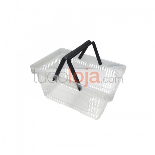 Cesta de Compras com Pegas - 22L - Transparente