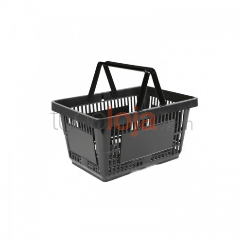 Cesta de Compras com Pegas - 22L - Preto