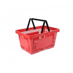 Cesta de Compras com Pegas - 22L - Vermelho