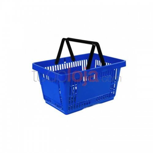 Cesta de Compras com Pegas - 22L - Azul