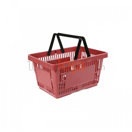 Cesta de Compras com Pegas - 22L - Vermelho